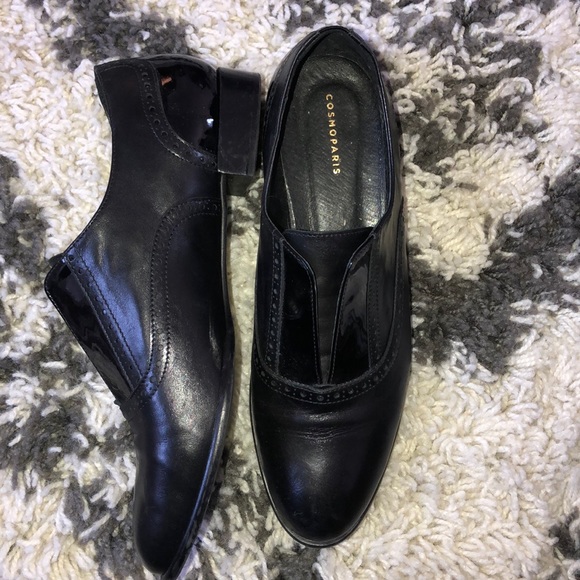 Cosmoparis Black mocassin, women shoes size 10